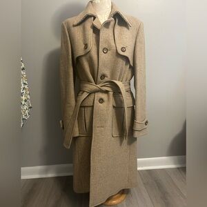 Vintage Viramy wool belted trenchcoat